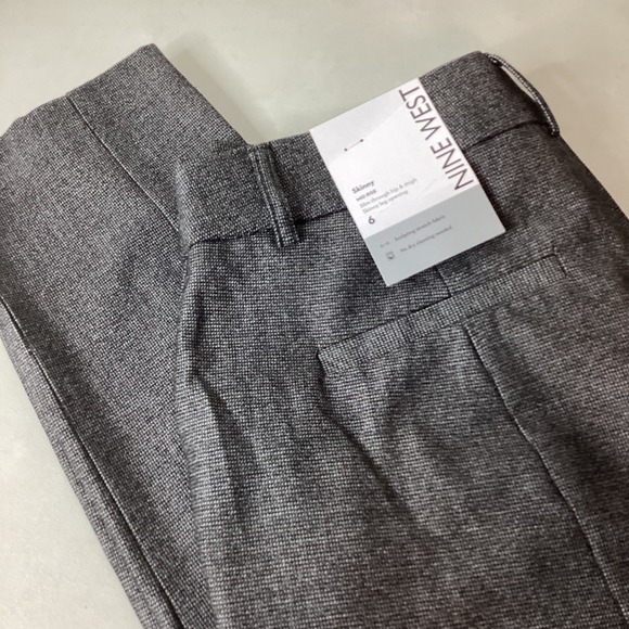 Nine West Womens Skinny Mid Rise Pants Black Gray Textured Stretch Size 6 - Picture 12 of 14